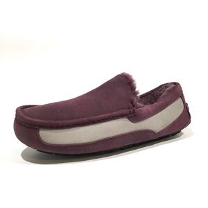 Rare! UGG Ascot Loafer Lined Slipper Du-Tone Port Suede -Men’s US 8 -NEW